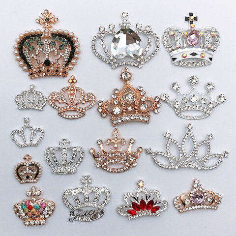 Couronne à paillettes, 4 pièces, Strass en verre Super brillant, DIY, épingle à cheveux pour enfants, bijoux, accessoires de décoration pour vêtements, artisanat en Zircon ► Photo 1/6