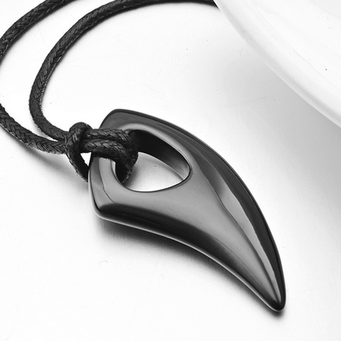 Nouveau collier pendentif en forme de corne à pointes à la mode collier pour hommes mode métal forme de pointe pendentif accessoires bijoux ► Photo 1/6