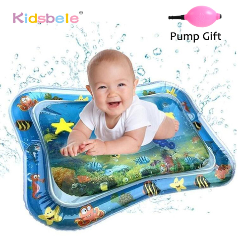 Tapis de jeu aquatique pour bébé, jouet gonflable pour nouveau-né, en PVC, possibilité de les coucher sur le ventre, activités amusantes, découverte du monde de la mer ► Photo 1/6