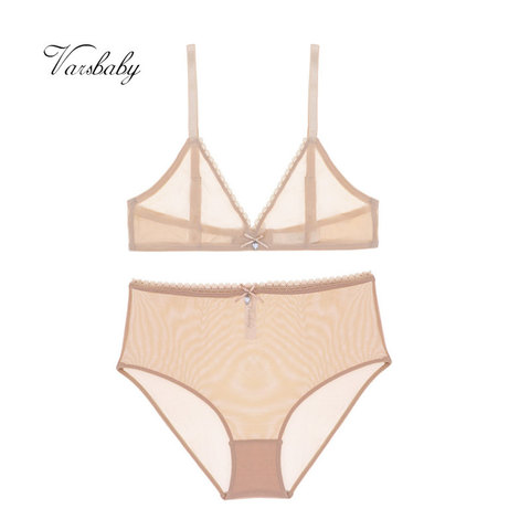 Varsbaby – culotte taille haute sexy, sous-vêtements transparents, sans doublure, fil respirant, ensemble de soutien-gorge transparent ► Photo 1/6