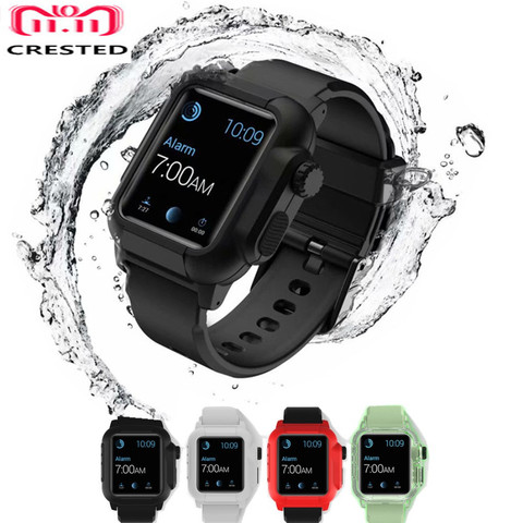 Boîtier de Sport lumineux + Bracelet pour Bracelet de montre Apple 44mm/40mm/42mm étanche Iwatch Bracelet boîtier montre Apple série 4 3 5 se 6 ► Photo 1/6