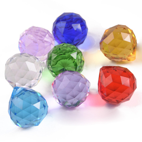 Boule de cristal en forme de larme pour lustre, boule de cristal à facettes, prisme en forme de goutte d'eau, perle pendentif ample pour bricolage artisanale DIY, 20mm/30mm/40mm ► Photo 1/4