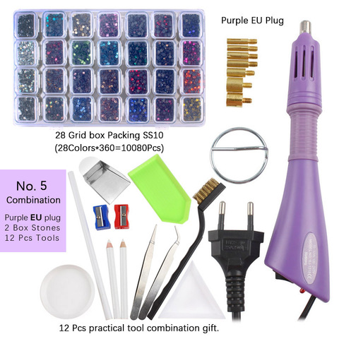 Offre Spéciale correctif strass violet correctif applicateur US/EU Plug baguette pistolet et correctif strass pour fer sur cristaux ensemble ► Photo 1/6