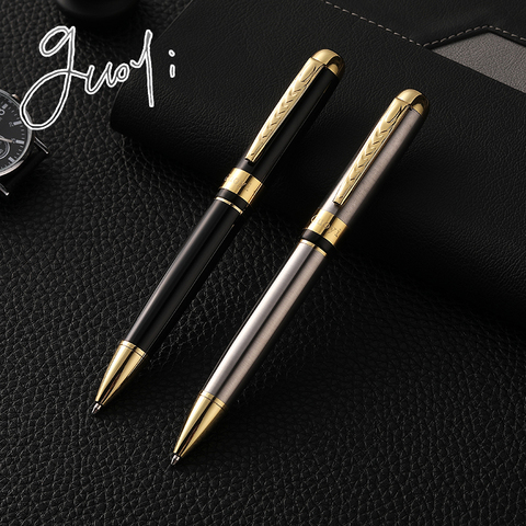 Guoyi A39 G2 424 stylo à bille en acier coque métal haut de gamme bureau d'affaires cadeaux et logo d'entreprise personnalisation stylo signature ► Photo 1/6