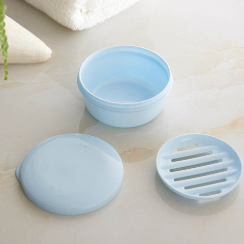 Porte-savon scellé Portable, fournitures de voyage, boîte à savon, accessoires de salle de bains en plastique de forme ronde 1 pièces ► Photo 1/6