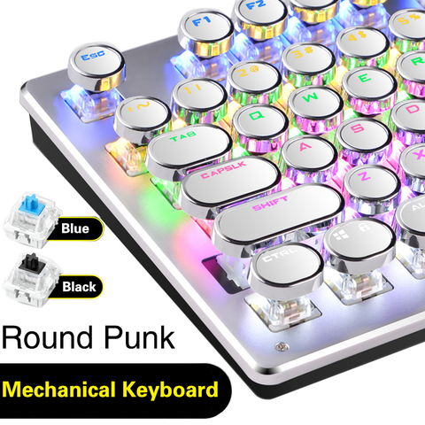 Clavier mécanique de jeu blanc punk, 104 touches, pour ordinateur portable, russe, anglais, hébreu, espagnol, arabe ► Photo 1/6