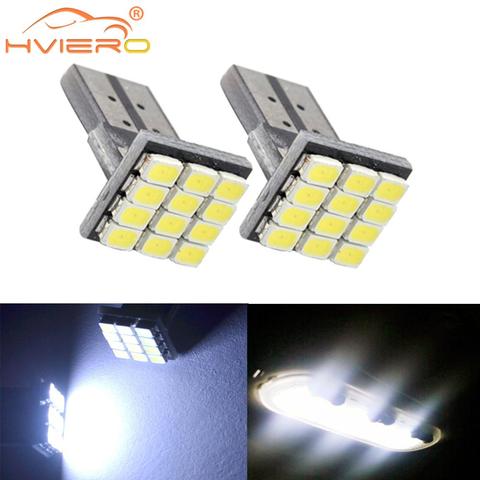 Lumière blanche de plaque d'immatriculation de voiture, 2x T10 W5W 12SMD, lumière de frein à dôme externe Canbus DC 12V ► Photo 1/6