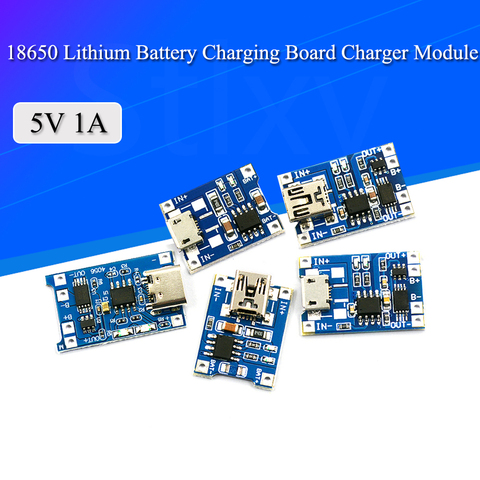 Carte de charge de batterie au Lithium, TP4056 + double fonction de Protection 5V 1A Micro USB 18650, Module de charge TYPE-C connecteur ► Photo 1/6