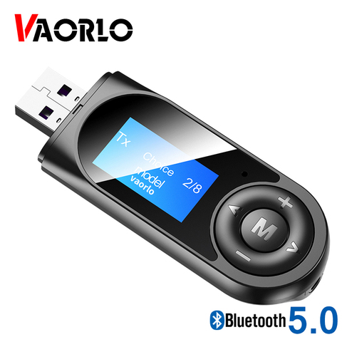 VAORLO – transmetteur récepteur Audio sans fil, Bluetooth 5.0, avec micro, adaptateur USB 3.5MM AUX RCA, pour télévision, PC, voiture, stéréo, nouvel écran LCD ► Photo 1/6