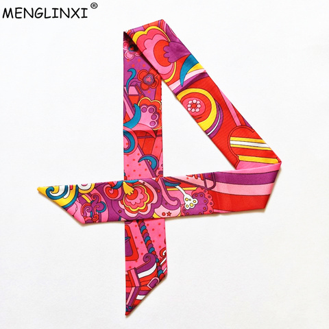 Nouveau Design arc-en-ciel Drive soie écharpe 2022 marque de luxe écharpe femmes maigre sac cheveux cou écharpe Foulard Femme bandeau ► Photo 1/6