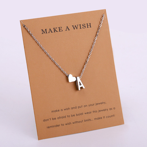 Initiale 26 lettre collier coeur colliers femmes fille bijoux amitié noël anniversaire cadeau ► Photo 1/6