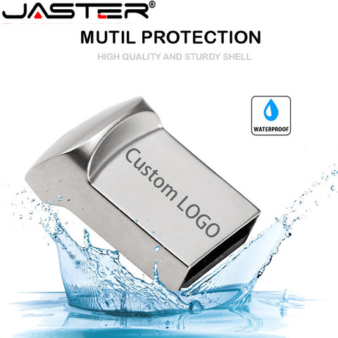 JASTER – Mini clé USB 2.0 en métal avec logo gratuit, 4/16/32/64/128 go, 10 pièces, disque Flash ► Photo 1/6