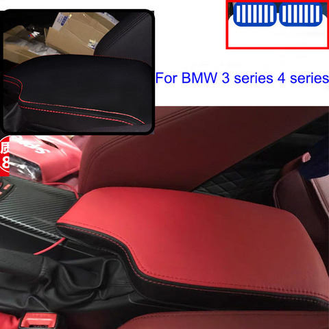 Couverture d'accoudoir de Console centrale intérieure de voiture en cuir véritable pour BMW série 3 2013-2022 E46 E90 E91 E92 E93 F30 F34 GT série 4 ► Photo 1/1