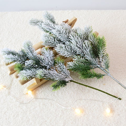 Branches de cèdre artificiel de neige, arbre de noël, décorations de mariage, bricolage de bureau, salon, cuisine de maison, fausses plantes ► Photo 1/6