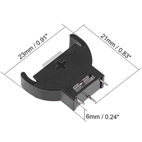 10 pièces CR2032 CR2025 demi-rond lithium bouton cellule Coin batterie support de la boîte boîtier CR 2032 2025 piles support prise 3 broches ► Photo 1/4