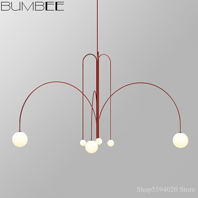 Lampe suspendue suspendue au design nordique minimaliste sur ligne, Luminaire décoratif d'intérieur, idéal pour un salon, un café ou un café ► Photo 1/5