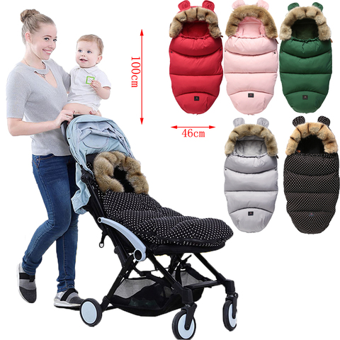 Sac de couchage chaud et doux pour poussette pour bébé, enveloppe pour le fauteuil roulant et pare-brise, coupe-vent, hiver ► Photo 1/6