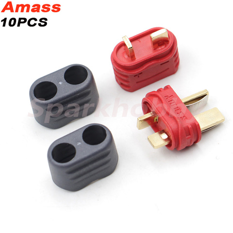 10 pièces/5 paires Amass nouveau slip T plug connecteur avec gaine 40A haute intensité multi-axes modèle à voilure fixe avion Brushless ESC ► Photo 1/6