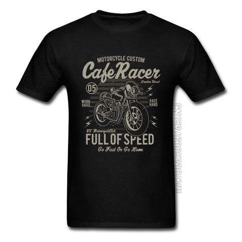Cafe Racer – t-shirt Vintage pour moto, style rétro, grande vitesse, jeu de course automatique, Cool, surdimensionné ► Photo 1/6