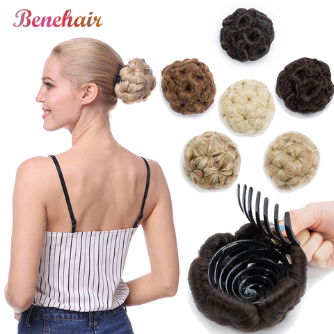 Deehair – Extension capillaire synthétique bouclée à Clip, postiche à Chignon Donut pour femmes, haute température, 65g ► Photo 1/6