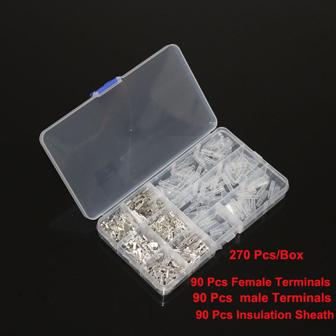 Kit de connecteurs de fils femelles/mâles à sertir de 2.8/4.8/6.3mm avec assortiment de bornes à vis ► Photo 1/6
