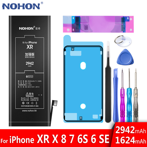 NOHON – batterie de remplacement pour iPhone XR X 8 7 6 S 6 6 S SE, haute capacité ► Photo 1/6
