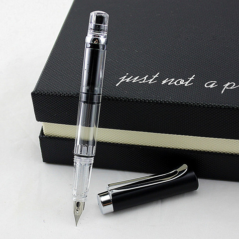 Stylo d'encre Iridium, à Piston Transparent, 3008, 0.38/0.5mm, à pince argentée, cadeau pour bureau, nouveauté ► Photo 1/2