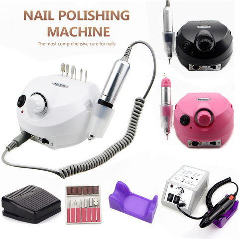 Perceuse à ongles électrique 35000 tr/min, appareil pour manucure et pédicure, Kit avec outils de coupe ► Photo 1/5