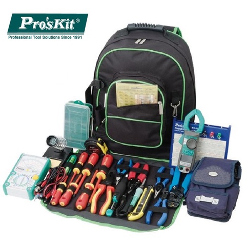 Pro'sKit 9ST-307 outil d'électricien polyvalent sac à dos sac de voyage universel Double épaule sac à outils grand stockage ► Photo 1/6