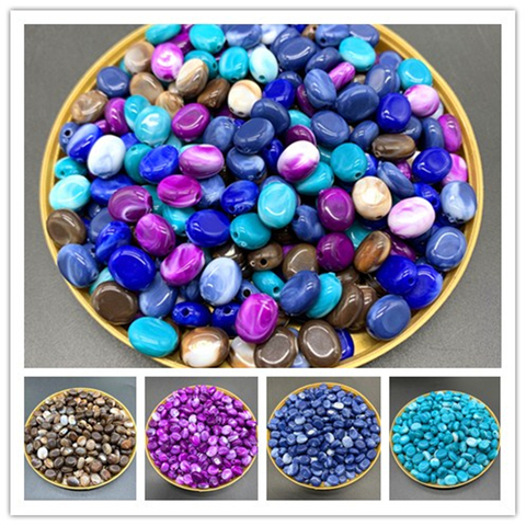 Nouveau 8x6mm 100 pièces de perles acryliques boucles d'oreilles collier accessoires perles pour la fabrication de bijoux bijoux à bricoler soi-même résultats ► Photo 1/6