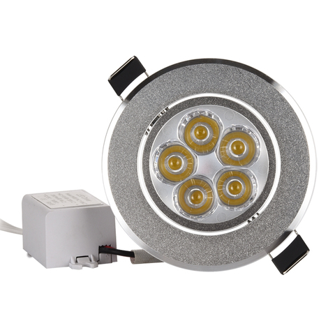 Spot lumineux encastrable pour le plafond, éclairage d'intérieur, couleur argent, 3/4/5W, AC85V-265V, 110/220/LED V, lampe à LED, conducteur LED ► Photo 1/6