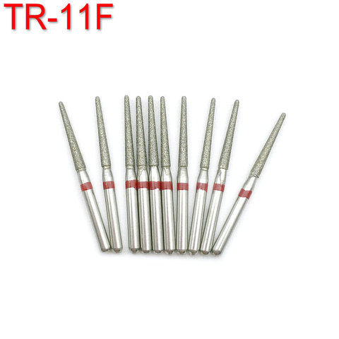 Fraises dentaires en diamant pour dentisterie, 10 pièces/paquet, diamètre de la poignée 1.6mm, outils de dentiste TR-11F ► Photo 1/5