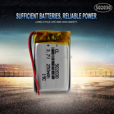 Batterie lithium-ion Rechargeable, 502030 V, 3.7 mah, pour voiture, tachygraphe, écouteurs bluetooth, caméra, haut-parleur, MP3, MP4, 250 ► Photo 1/4