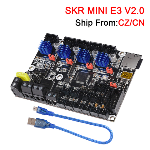 BIGTREETECH SKR MINI E3 V2 carte de commande 32Bit avec TMC2209 UART 3D imprimante pièces pour Ender 3/5 V2 Pro mise à niveau SKR V1.4 Turbo ► Photo 1/6