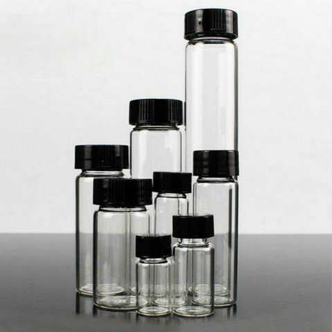 3ml à 50ml Transparent verre clair échantillon bouteilles huile essentielle bouteille laboratoire chimie flacon conteneur ► Photo 1/4