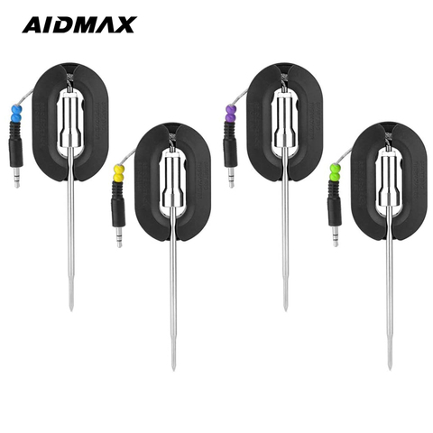 AidMax – sondes de remplacement en acier inoxydable, fil supplémentaire pour thermomètre de gril, 4 paquets ► Photo 1/6