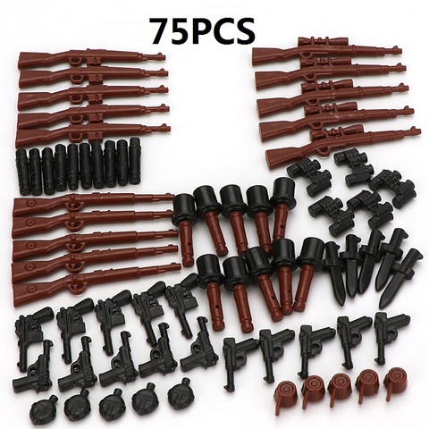 75 pièces/lots militaire WW2 arme MOC SWAT ville playmobil figurines pistolets armée Police équipe allemande 98K pièces construction briques Mini jouets ► Photo 1/6