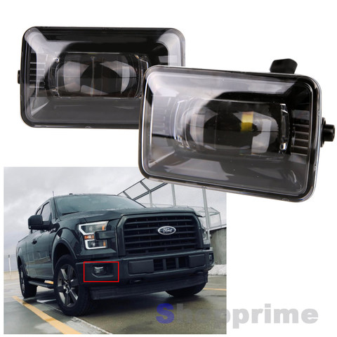 2 pièces lampe auxiliaire pour 2015 2016 2017 2022 Ford F150 projecteur LED antibrouillard remplacement clair lentille 5500K pour Ford F150 ► Photo 1/6