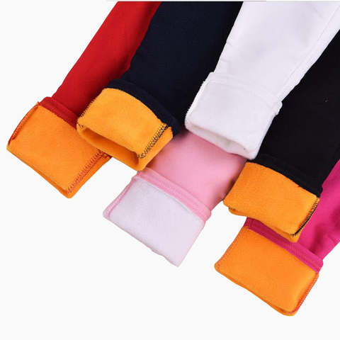 Leggings épais en velours pour enfants, pantalons chauds en molleton de coton, couleur bonbon, 2022 ► Photo 1/4