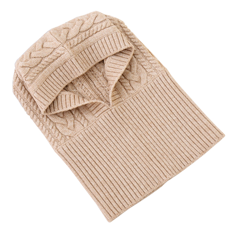 Conception solide hiver tricoté capuche écharpe femmes chaud Hijab Bandanas Femme châle enveloppes de luxe épais foulard Buff Femme Snood ► Photo 1/6