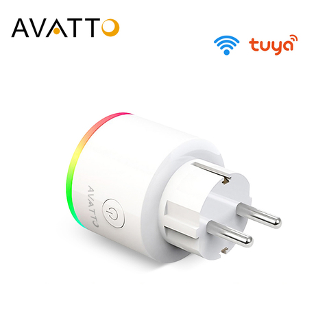 Prise intelligente AVATTO 16A EU RGB wifi avec moniteur d'alimentation, prise de courant intelligente sans fil wifi avec commande vocale Google Home Alexa ► Photo 1/6