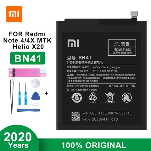 Batterie d'origine Xiaomi BN41 pour Xiaomi Redmi Note 4 / Note 4X MTK Helio X20 Editon 4100mAh ► Photo 1/6