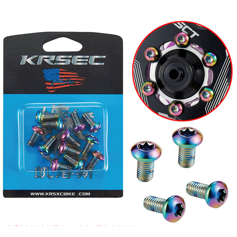 12 pièces M5x10mm disque frein Rotor boulons titane couleur VTT freins disque Rotor vis ultra-léger batterie vélo accessoires ► Photo 1/6