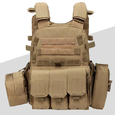 Équipement tactique 6094 gilet de chasse armée Combat corps armure Molle plaque transporteur gilet militaire Airsoft Paintball équipement ► Photo 1/6