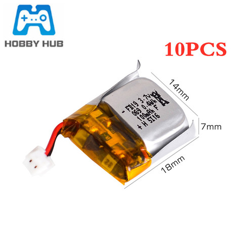 Batterie Lipo 3.7V 100mAh pour Cheerson CX-10A FQ777-124 Wltoys V272 V282 V292 Hubsan Q4 H111 Mini pièces détachées de Drone RC ► Photo 1/2