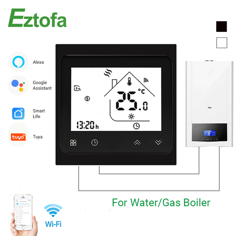 BHT-002 Tuya Wifi Thermostat de chaudière à gaz intelligent 3A température APP télécommande pour chaudière à eau/gaz fonctionne avec Alexa Google Home ► Photo 1/6