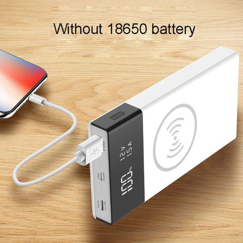 Chargeur sans fil Qi QC3.0 USB type-c PD 6x18650, Charge rapide, boîtier pour téléphone portable et tablette ► Photo 1/6