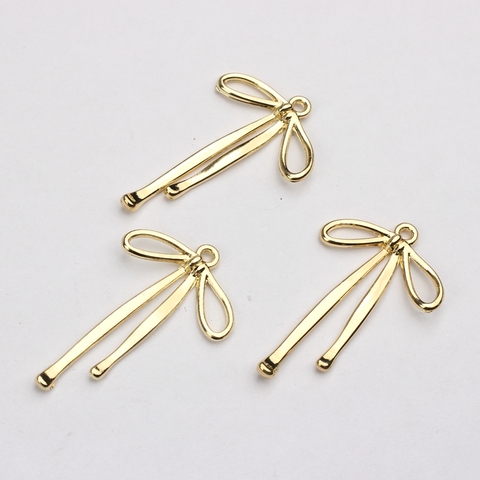 20*32mm 6 pièces/lot en alliage de Zinc doré Long creux arc breloques pour bricolage mode pendentif boucles d'oreilles bijoux faisant des accessoires ► Photo 1/4