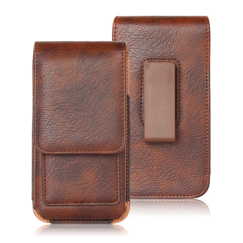 Housse en cuir universelle pour iPhone Samsung Huawei Xiaomi hommes taille Pack ceinture Clip sac pour 3.5-6.3 