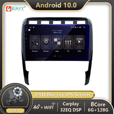 EKIY DSP 6G 128G Android Autoradio pour Porsche Cayenne 2002-2010 Autoradio lecteur multimédia GPS Navigation stéréo Bluetooth DVD ► Photo 1/6